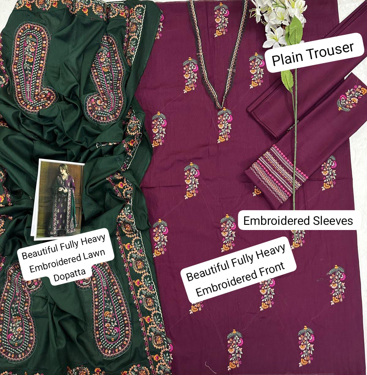 Premium Embroidered Lawn Collection ✨