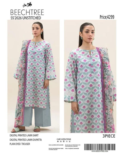 3-Piece Premium Digital Printed Lawn Suit