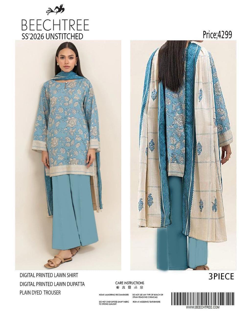 3-Piece Premium Digital Printed Lawn Suit