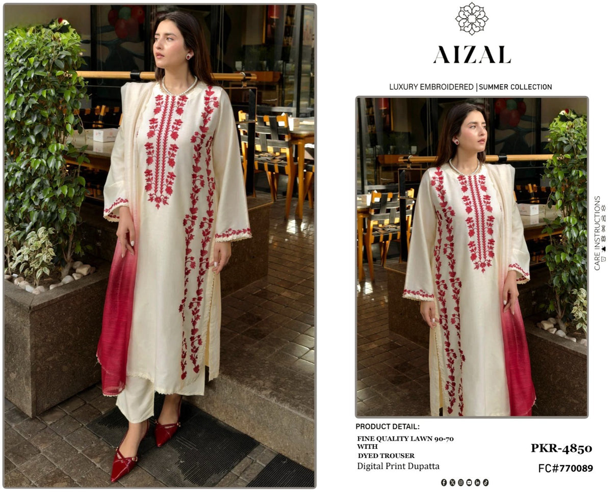 3-Piece Premium Pure Lawn  Suit