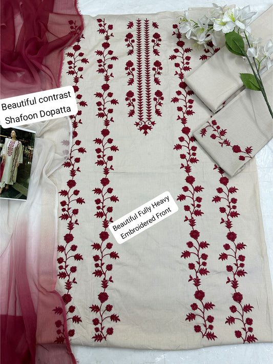 3-Piece Premium Pure Lawn  Suit